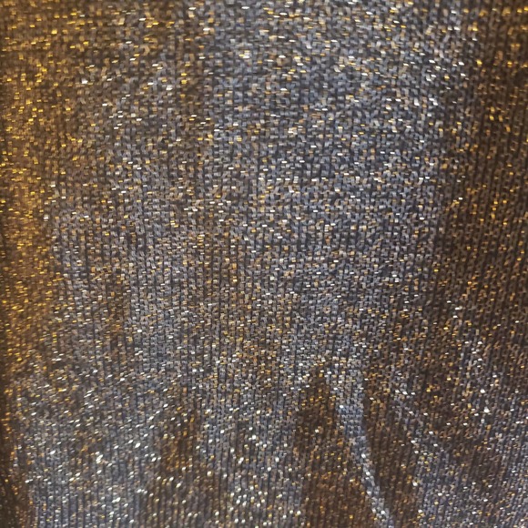 Kiki La Rue Metallic Gold Sparkle Black Top 2XL Keyhole Stretch Ruched Sleeve - Picture 3 of 9